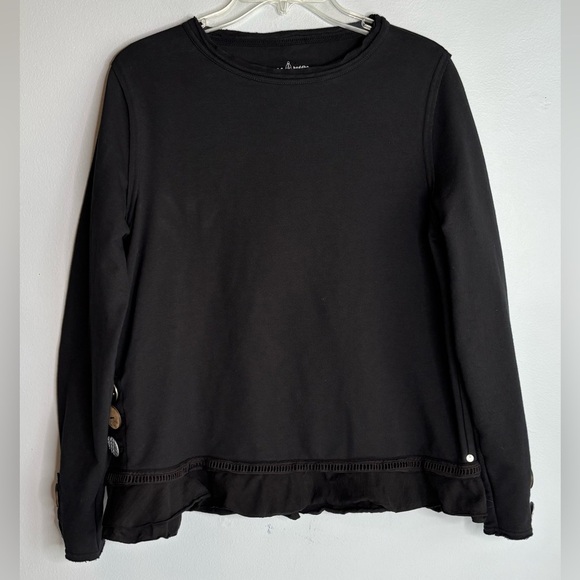 NEON BUDDHA BLACK TOP WITH UNIQUE BUTTONS - Picture 1 of 5